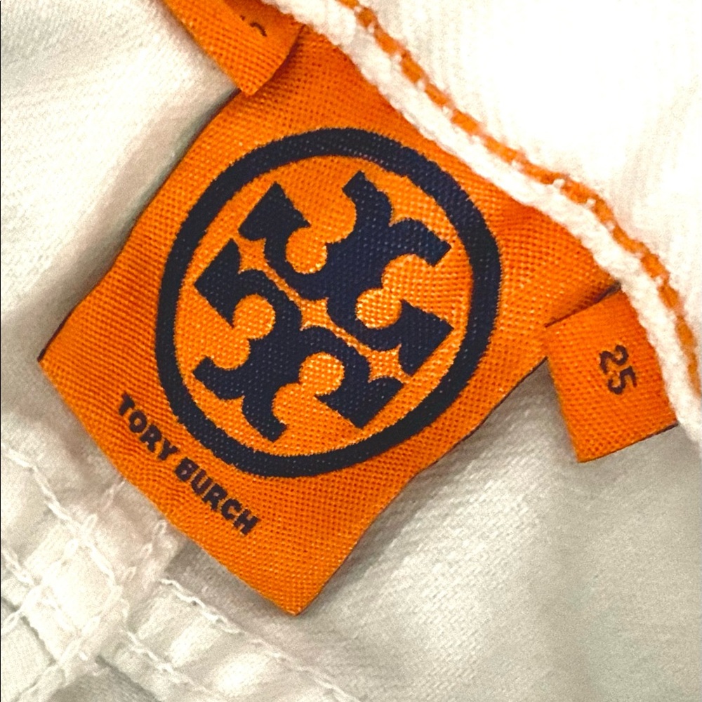 TORY BURCH, size 25 WHITE Denim jeans, straight leg